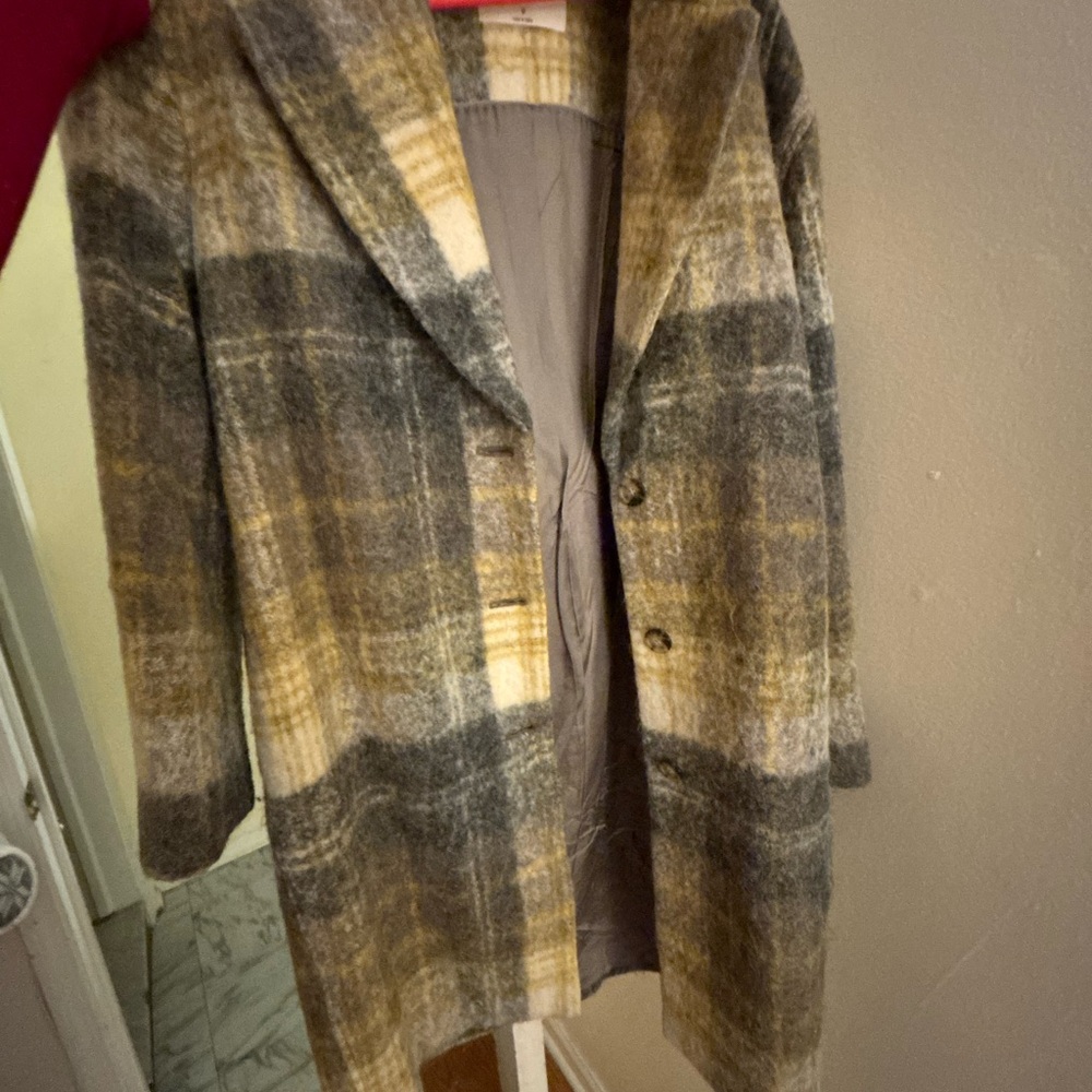 Plaid Wilfred Wool Alpaca Coat